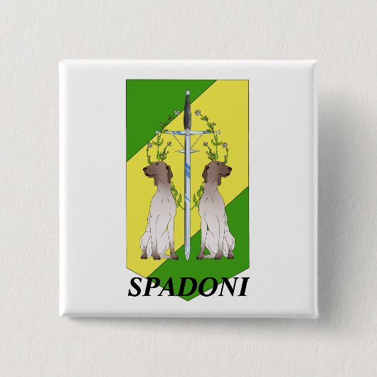 Badge Carré 5 Cm Épingle de famille Spadoni - Bouton (Devant)