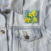 Badge Carré 5 Cm Épingle de jonquilles (En situation)