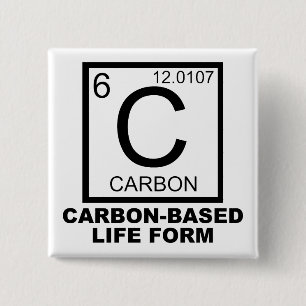 Badge Carré 5 Cm Épingle de la vie à base de carbone