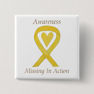 Badge Carré 5 Cm Épingle de ruban de sensibilisation Manquant dans 