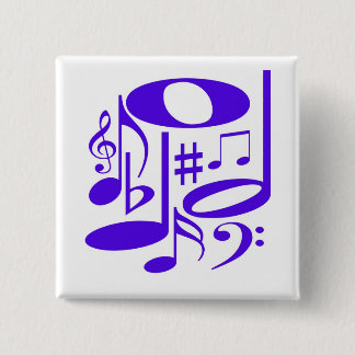 Badge Carré 5 Cm Épingle violette musicale