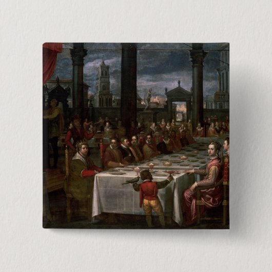 Badge Carré 5 Cm Épouser le banquet (Devant)