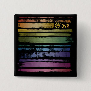 Badge Carré 5 Cm Equality Love Rainbow Brush Strokes LGBTQ ID656