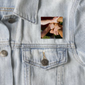 Badge Carré 5 Cm Équipe avec bras (En situation)