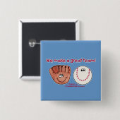 Badge Carré 5 Cm Équipe de baseball et de baseball (Devant & derrière)