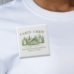 Badge Carré 5 Cm Équipe de Cabine Green Camp Enterrement de Vie de 