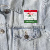 Badge Carré 5 Cm Équipe de cuisson de pizza - personnalisée (En situation)