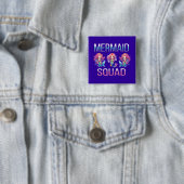 Badge Carré 5 Cm Équipe de sirènes (En situation)