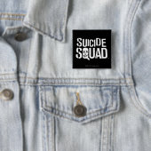 Badge Carré 5 Cm Équipe de suicide | Logo blanc (En situation)