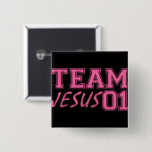 Badge Carré 5 Cm Équipe Jésus (Devant & derrière)