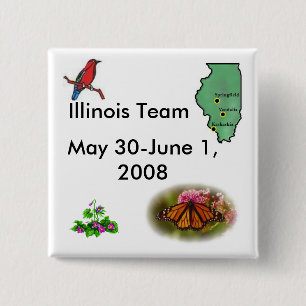 Badge Carré 5 Cm Équipe l'Illinois - symboles d'état