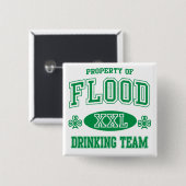 Badge Carré 5 Cm Équipe potable irlandaise d'inondation (Devant & derrière)