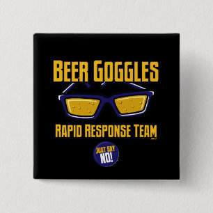 Badge Carré 5 Cm Équipe rapide de réponse de lunettes de bière