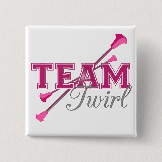 Badge Carré 5 Cm Équipe Twirl Baton (Devant)
