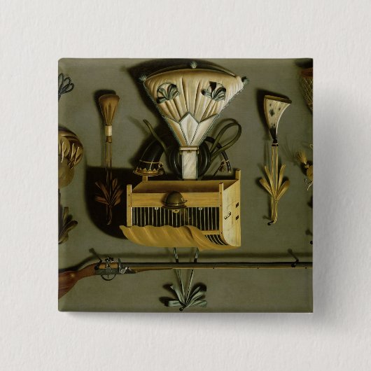 Badge Carré 5 Cm Équipement de chasse (Devant)