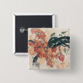 Badge Carré 5 Cm Érables rouges (Devant & derrière)