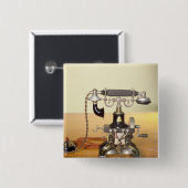 Badge Carré 5 Cm Ericsson téléphonent, 1890 (Devant & derrière)