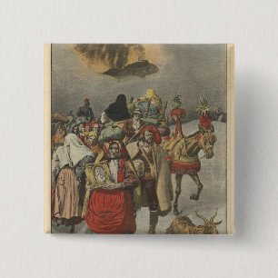 Badge Carré 5 Cm Éruption du mont Etna