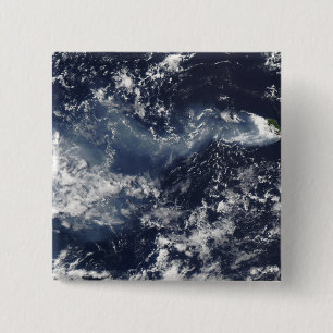 Badge Carré 5 Cm Éruption du piton de la Fournaise, Isla de la Réun