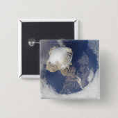 Badge Carré 5 Cm Éruption du volcan Sarychev (Devant & derrière)