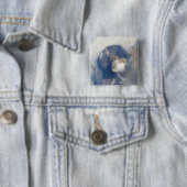 Badge Carré 5 Cm Éruption du volcan Sarychev 2 (En situation)