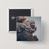 Badge Carré 5 Cm Éruption volcanique d'Eyjafjalljokull (Devant & derrière)
