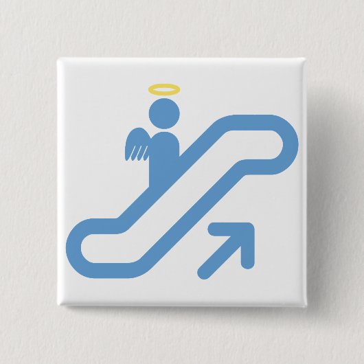 Badge Carré 5 Cm Escalator, aucun escalier (Devant)