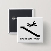 Badge Carré 5 Cm Escaliers mes propres cascades (Devant & derrière)