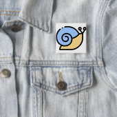 Badge Carré 5 Cm Escargot (En situation)