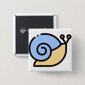 Badge Carré 5 Cm Escargot (Devant & derrière)