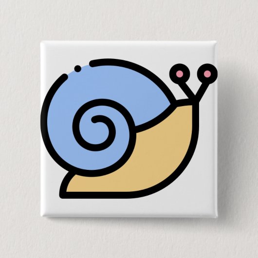 Badge Carré 5 Cm Escargot (Devant)