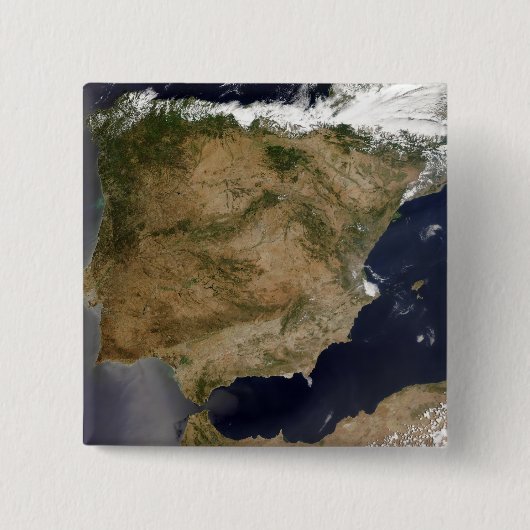 Badge Carré 5 Cm Espagne et Portugal (Devant)