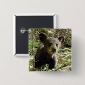 Badge Carré 5 Cm Espérez le bouton d'ours (Devant & derrière)