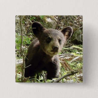 Badge Carré 5 Cm Espérez le bouton d'ours