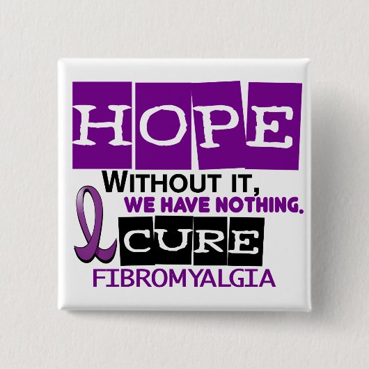 Badge Carré 5 Cm ESPOIR 2 de fibromyalgie (Devant)