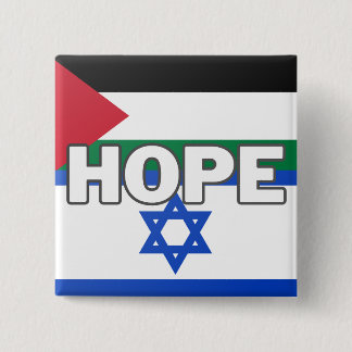 Badge Carré 5 Cm Espoir en Israël Palestine