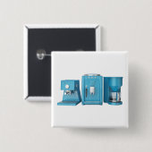 Badge Carré 5 Cm Espresso et machines à café filtres (Devant & derrière)