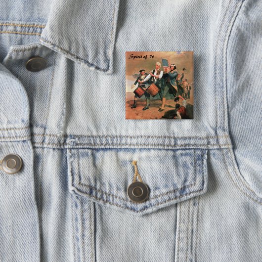 Badge Carré 5 Cm Esprit de '76 (En situation)