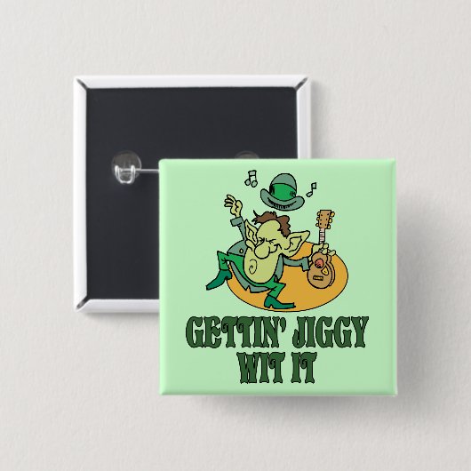 Badge Carré 5 Cm Esprit de Getting Jiggy il (Devant & derrière)