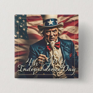 Badge Carré 5 Cm Esprit de liberté en rouge, blanc et bleu