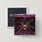 Badge Carré 5 Cm ESPRIT ET WEB ROUGE RUBY Noir (Devant & derrière)