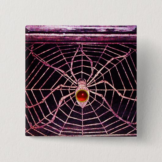Badge Carré 5 Cm ESPRIT ET WEB ROUGE RUBY Noir (Devant)