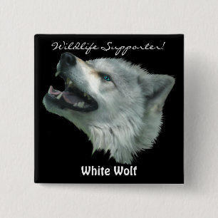 Badge Carré 5 Cm ESPRIT WOLF Loup gris animal sauvage