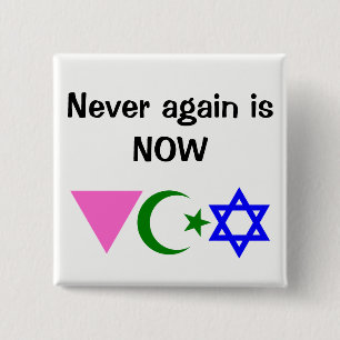 Badge Carré 5 Cm Est jamais encore MAINTENANT. l'ISLAM de w/icons