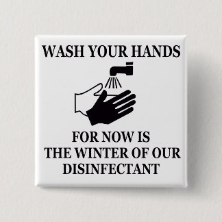 Badge Carré 5 Cm Est pour l'instant l'hiver de notre désinfectant
