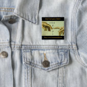 Badge Carré 5 Cm Et Dieu donna à Adam le 11e Commandement... (En situation)