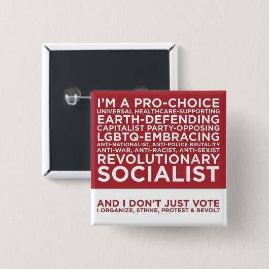 Badge Carré 5 Cm Et je ne vote pas simplement (Devant & derrière)