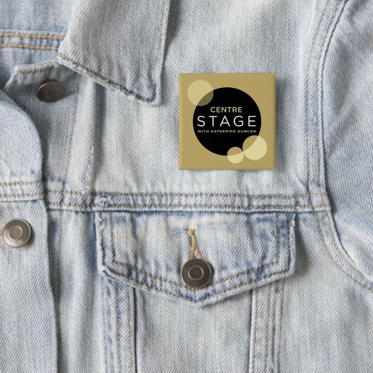 Badge Carré 5 Cm Étape du centre (En situation)