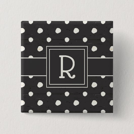 Badge Carré 5 Cm Étape simple une de signes du monogramme | (Devant)