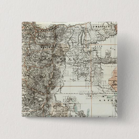 Badge Carré 5 Cm État De L'Oregon (Devant)